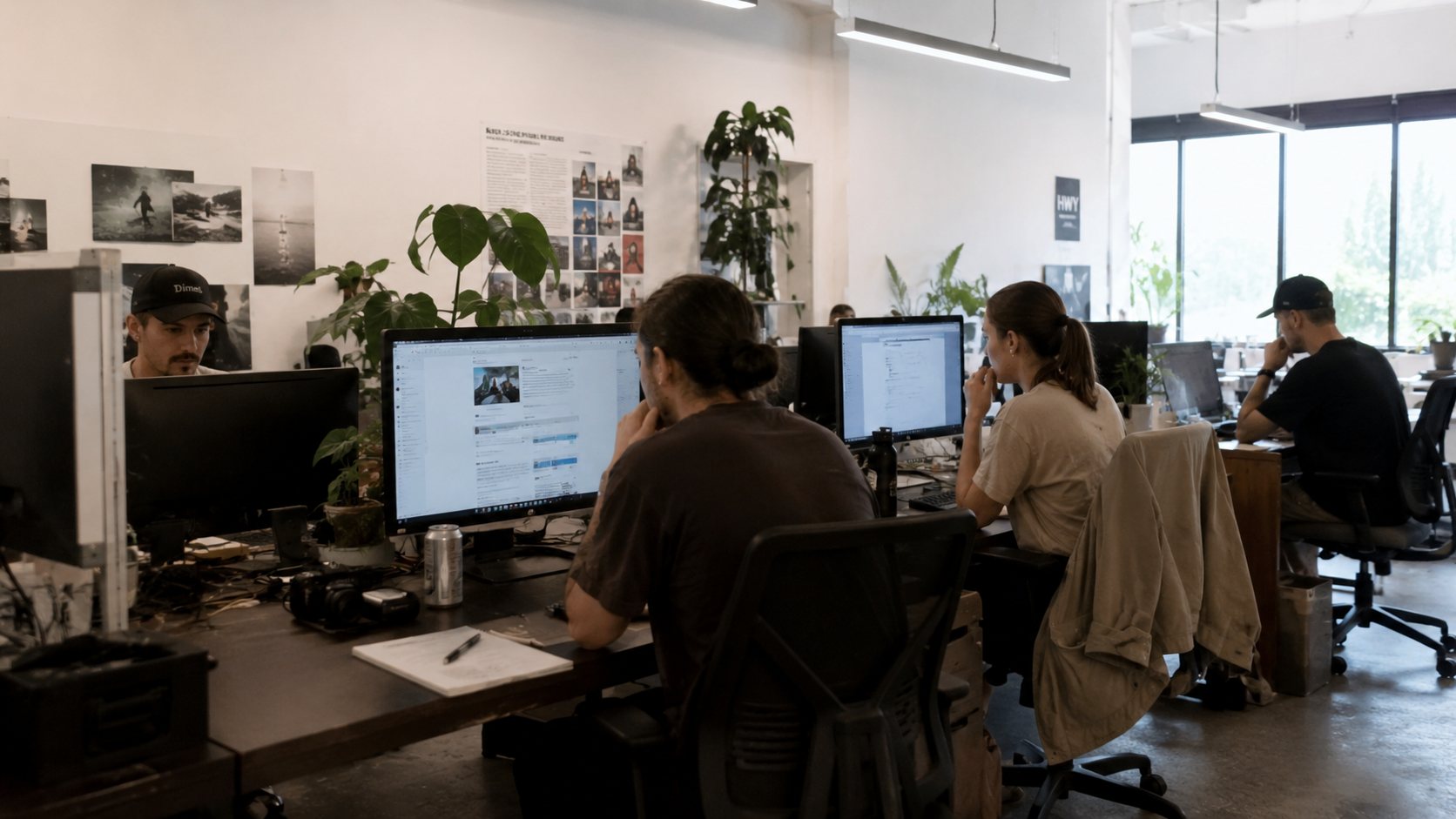 The content team at work in the studio